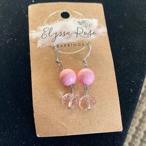 Pink Bead Drop Earrings